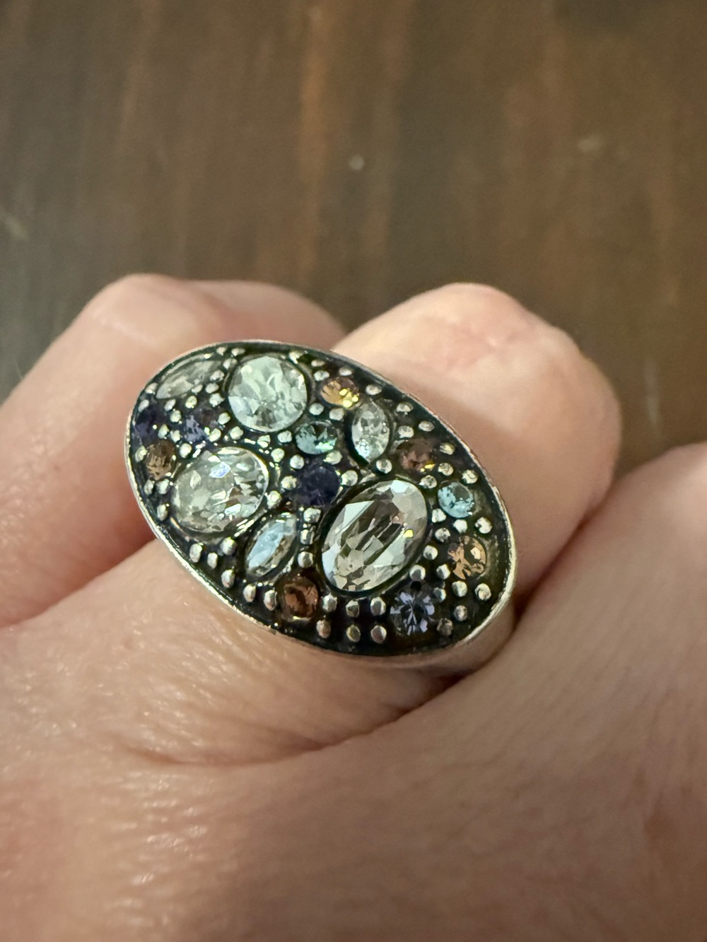 Brighton Multicolor Crystal Voyage Ring - Clear, Blue, Purple, Champagne